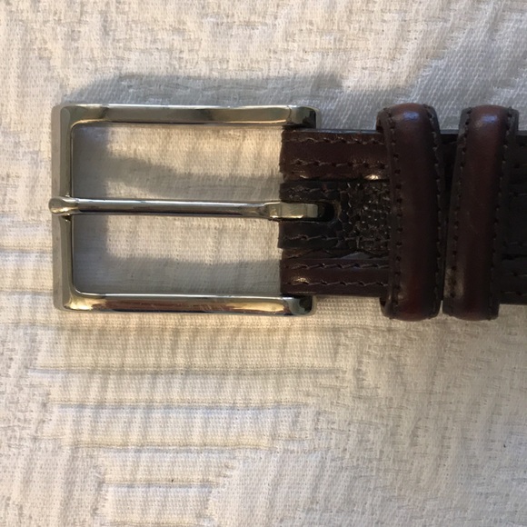 Johnston & Murphy Brown Embossed Leather Belt 36” - Picture 6 of 17